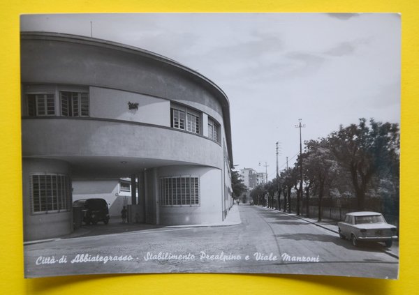 Cartolina Città Di Abbiategrasso Stabilimento Prealpino E Viale Manzoni 1960