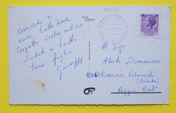 Cartolina Milano Piazzale Oberdan 1970