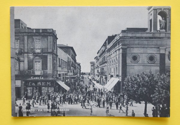 Cartolina Taranto Via Ciro Giovinazzo Puglia 1950
