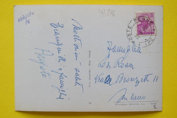 Cartolina Penne Piazza Luca Da Penne 1960