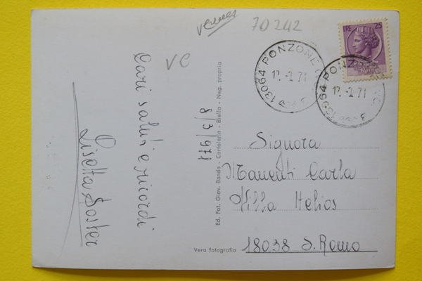 Cartolina Ponzone Panorama 1971