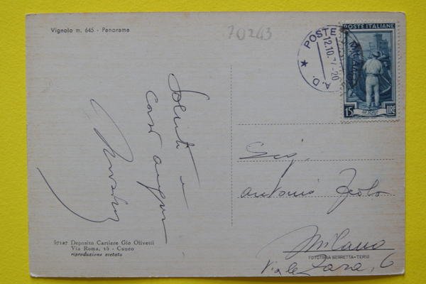 Cartolina Vignolo Panorama 1940
