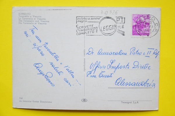 Cartolina Sorrento Tarantella E Vesuvio 1950