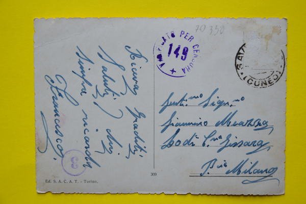 Cartolina Savigliano Panorama 1930