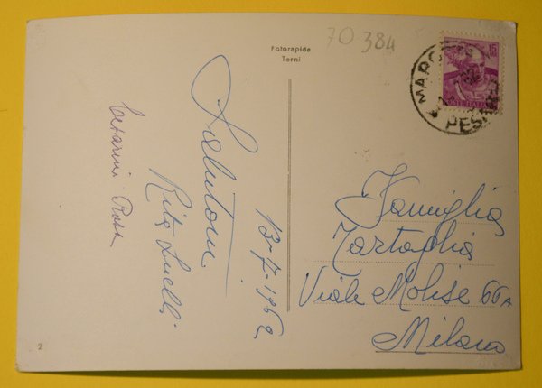 Cartolina Torrette Di Fano Bar Della Spiaggia 1962