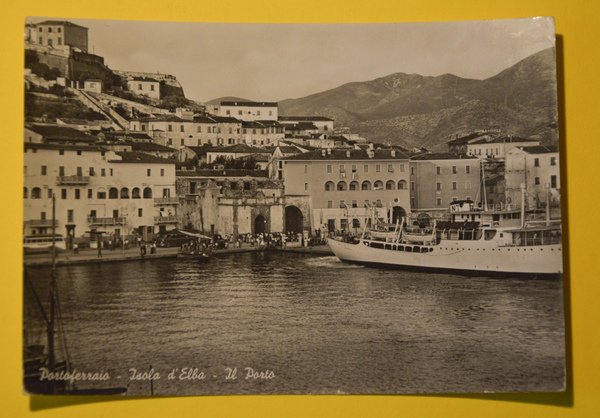 Cartolina Portoferraio Isola D'elba Il Porto 1950
