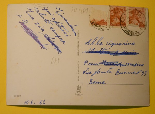 Cartolina Carbonia Incrocio Via Satta 1962
