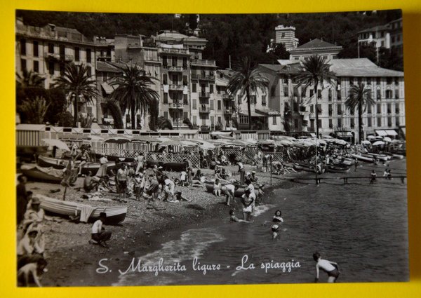 Cartolina S. Margherita Ligure La Spiaggia 1950