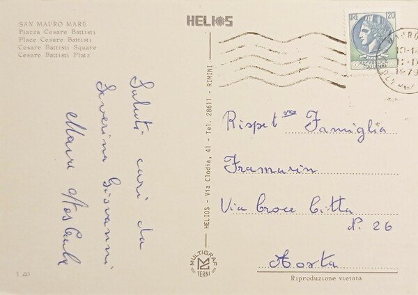 Cartolina - San Mauro Mare - Piazza Cesare Battisti - …