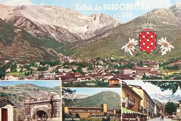Cartolina - Saluti da Bardonecchia - Vedute diverse - 1961