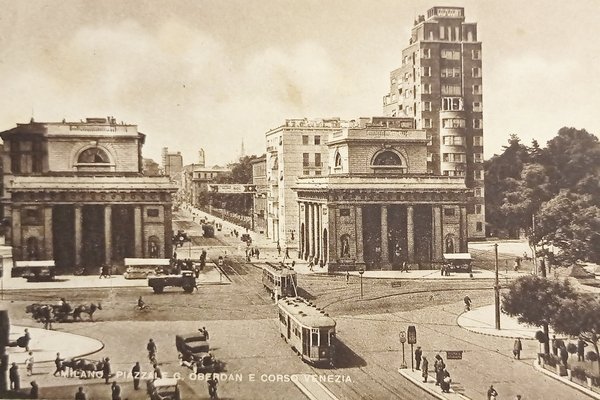 Cartolina - Milano - Piazzale G. Oberdan e Corso Venezia …