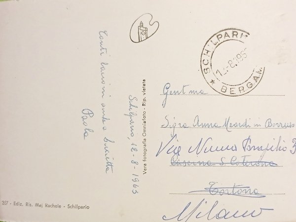 Cartolina - Schilpario - La Strada del Vivione - 1963