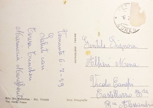 Cartolina - Ricordo di Vernante - Vedute diverse - 1959