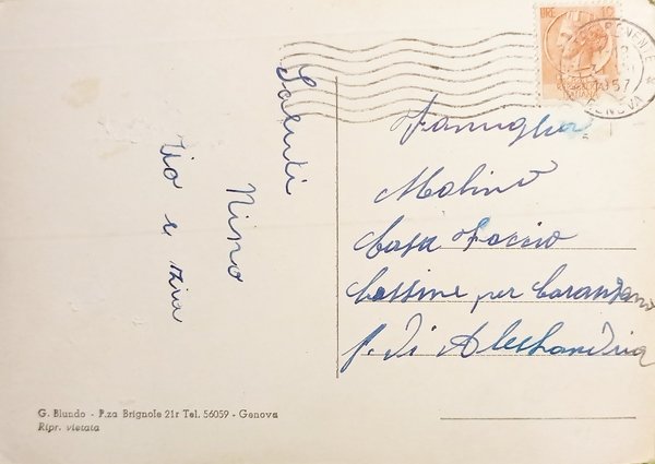 Cartolina - Genova Sestri - Panorama - 1957