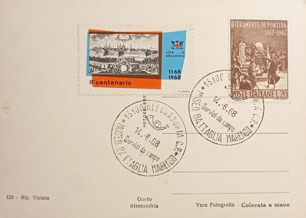 Cartolina - Alessandria - Castello di Marengo - Monumento a …