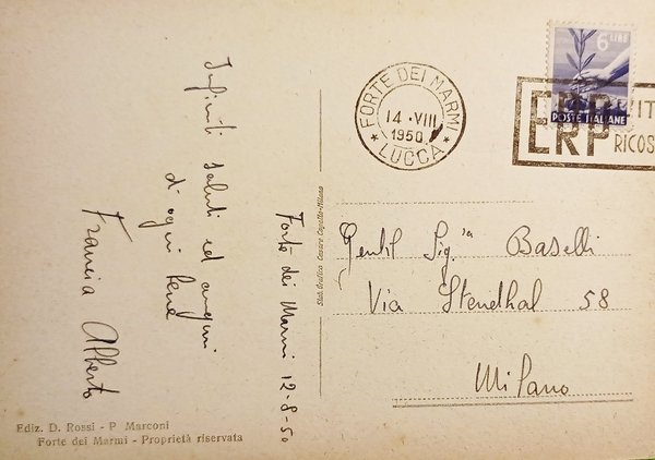Cartolina - Forte dei Marmi ( Lucca ) - 1950