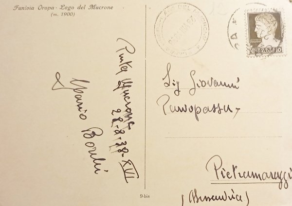 Cartolina - La Stazione superiore ed il Rifugio del C.A.I. …