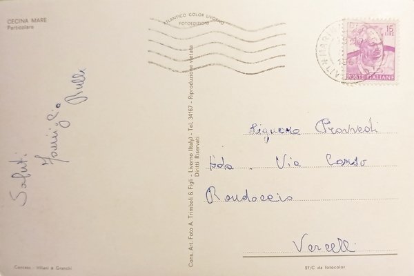 Cartolina - Cecina Mare - Particolare - 1964