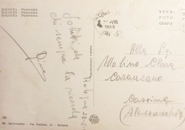 Cartolina - Bologna - Panorama - 1953