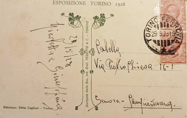 Cartolina - Torino - Padiglione Chimica - Facciata Nord - …