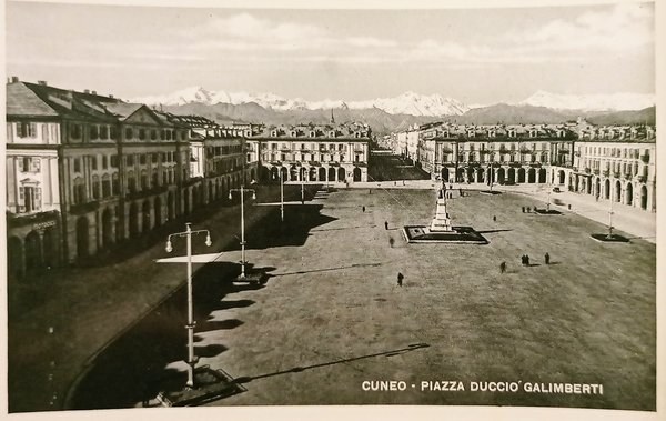 Cartolina - Cuneo - Piazza Duccio Galimberti - 1951
