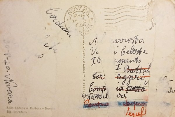 Cartolina - Novara - Nuova Fontana - Notturno - 1940