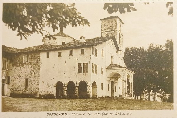Cartolina - Sordevolo - Chiesa di S. Grato - 1955