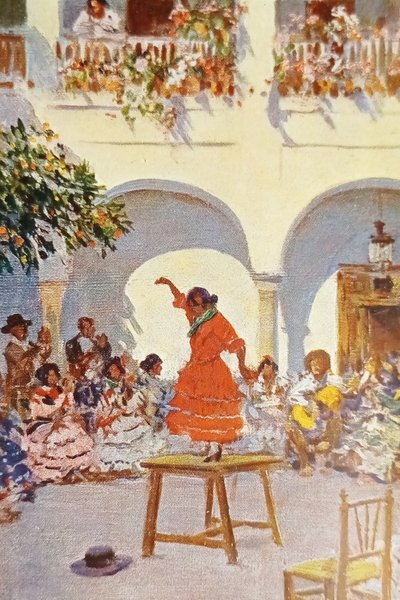 Cartolina Arte - Illustratore Mariano Bertuchi - Juerga gitana - …