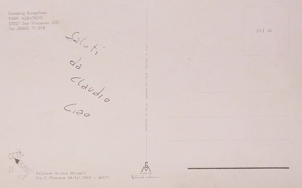 Cartolina - San Vincenzo - Camping Bungalow - Park Albatros …