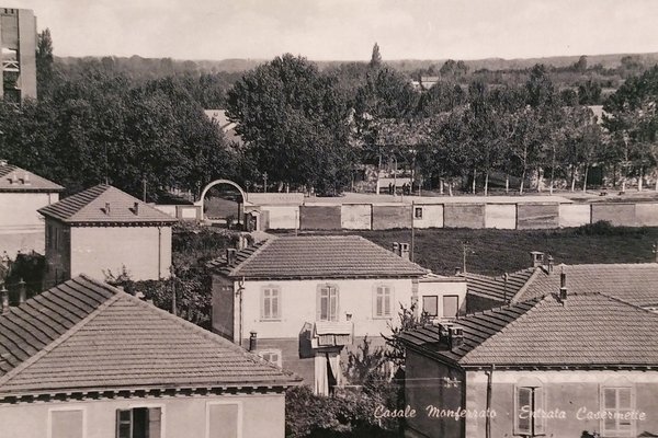 Cartolina - Casale Monferrato - Entrata casermette - 1955 ca.