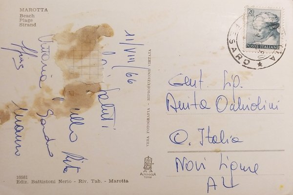 Cartolina - Marotta ( Pesaro e Urbino ) - Spiaggia …
