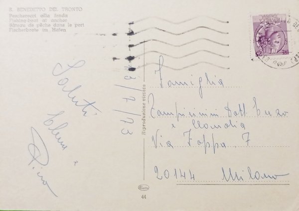 Cartolina - San Benedetto del Tronto - Pescherecci alla fonda …