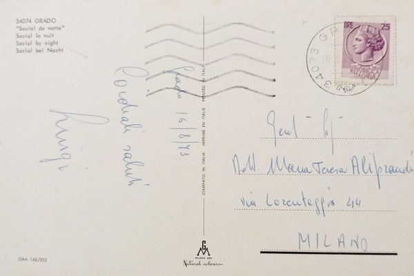 Cartolina - Grado - Savial di notte - 1973