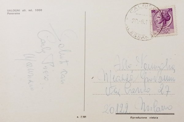 Cartolina - Salogni - Panorama - 1968