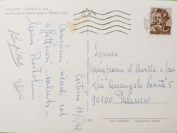 Cartolina - Dolomiti - Cortina con Funivia di Faloria verso …