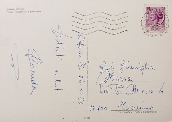 Cartolina - Abano Terme - Piazza Repubblica e Panorama - …