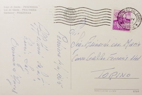 Cartolina - Lago di Garda - Peschiera - 1965
