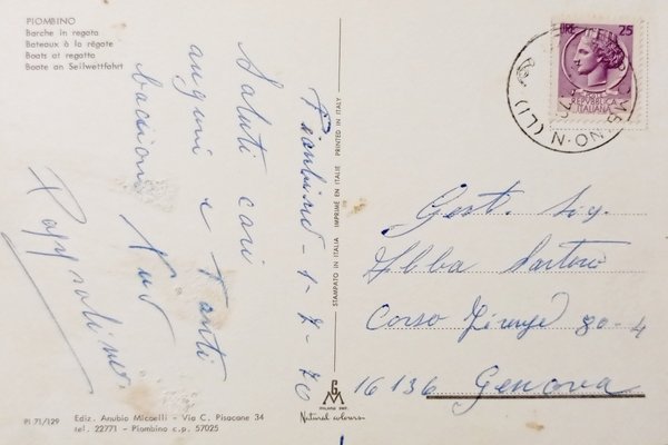 Cartolina - Piombino - Barche in Regata - 1970