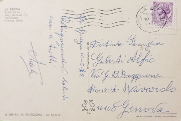 Cartolina - La Spezia - Viale Italia - 1972
