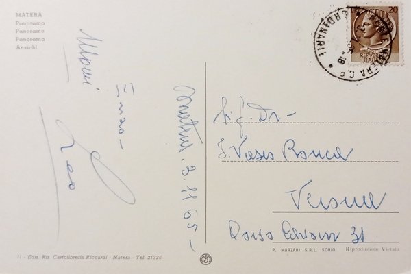 Cartolina - Matera - Panorama - 1965