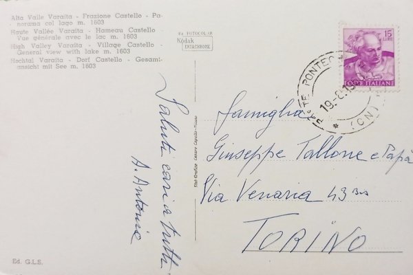 Cartolina - Alta Valle Varaita - Frazione Castello - Panorama …