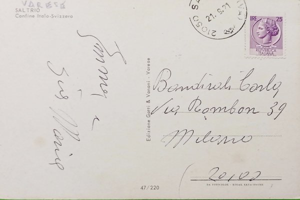 Cartolina - Saltrio - Confine Italo-Svizzero - 1971