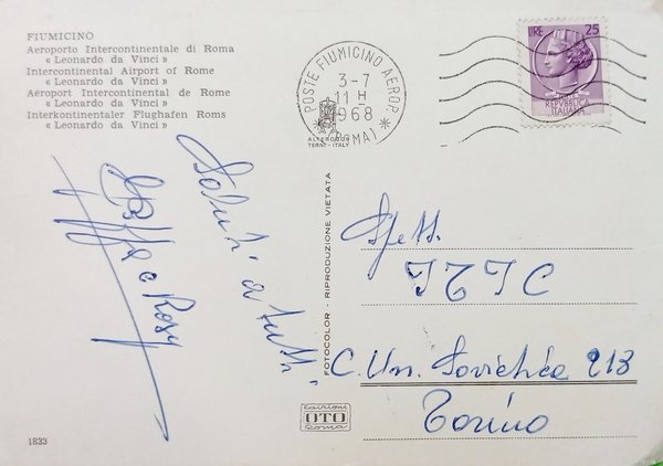 Cartolina Fiumicino - Aeroporto Intercontinentale di Roma Leonardo da Vinci …