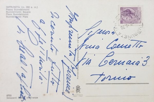 Cartolina - Impruneta - Piazza Buondelmonti - 1970