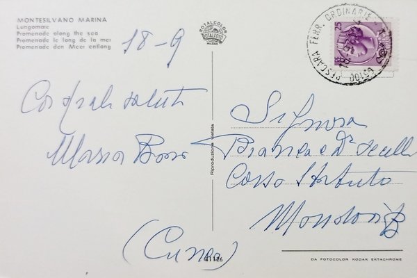 Cartolina - Montesilvano Marina - Lungomare - 1971