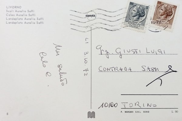 Cartolina - Livorno - Scali Aurelio Saffi - 1972 | Immagine Gallery 2