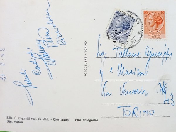 Cartolina - Giovinazzo - Piazza Vittorio Emanuele - 1958