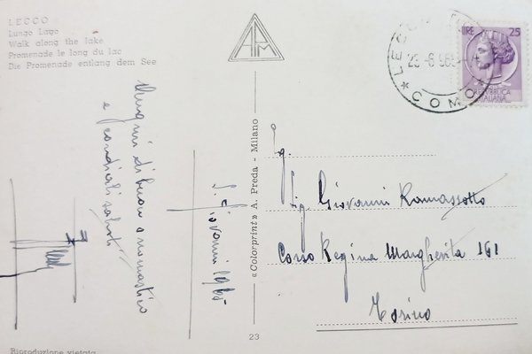 Cartolina - Lecco - Lungo Lago - 1965