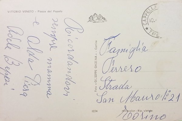 Cartolina - Vittorio Veneto - Piazza del Popolo - 1955 …