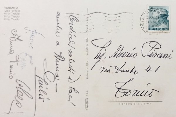 Cartolina - Taranto - Villa Troilo - 1966